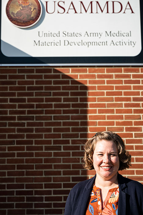 Kristin Jones Maia at USAMMDA headquarters